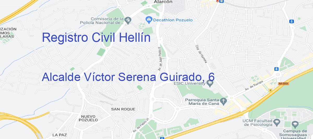 Oficina Calle Alcalde Víctor Serena Guirado, 6 en Hellín - Registro Civil