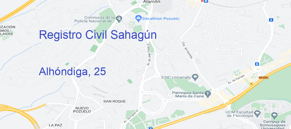 Oficina Calle Alhóndiga, 25 en Sahagún - Registro Civil