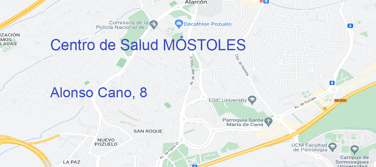 Oficina Calle Alonso Cano, 8 en Móstoles - Centro de Salud