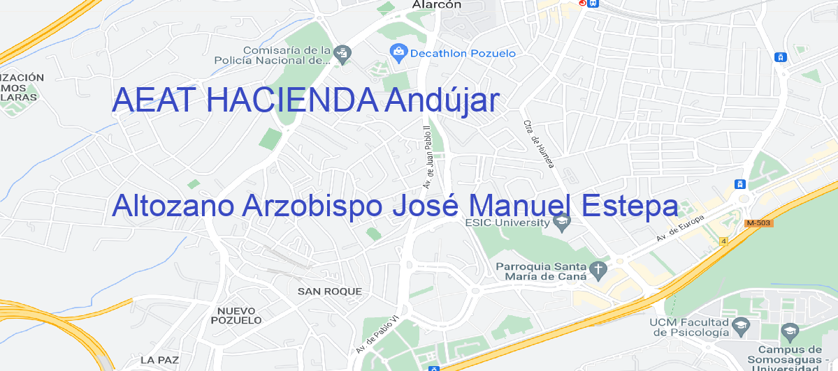 Oficina Calle Altozano Arzobispo José Manuel Estepa en Andújar - AEAT HACIENDA