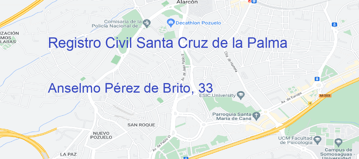 Oficina Calle Anselmo Pérez de Brito, 33 en Santa Cruz de la Palma - Registro Civil