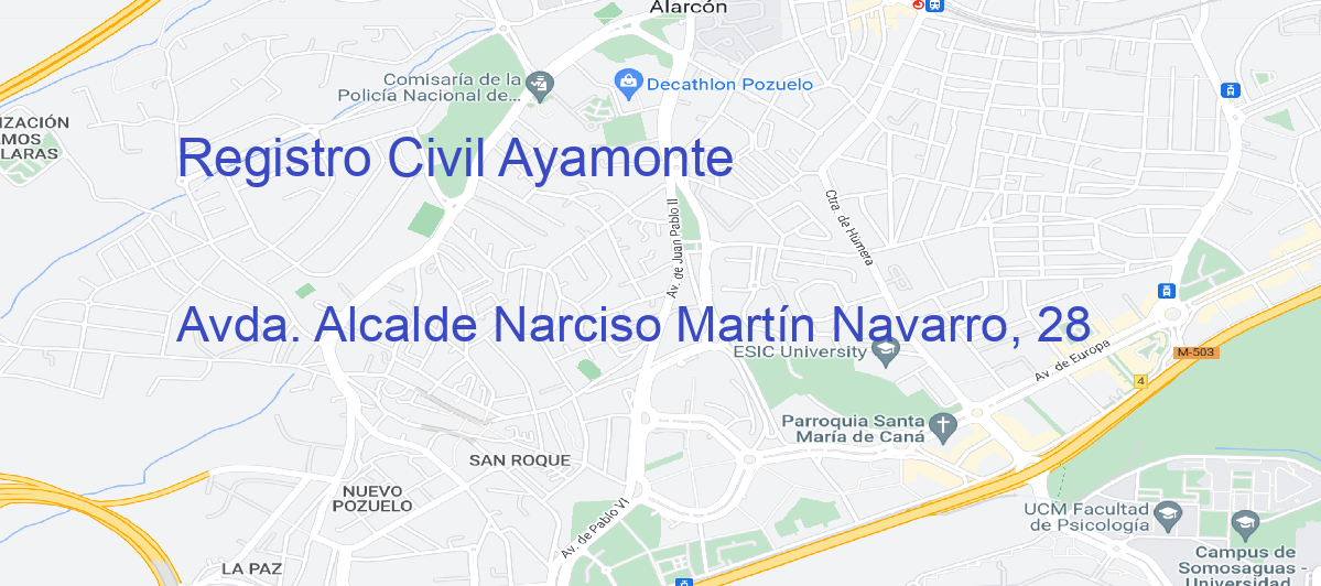 Oficina Calle Avda. Alcalde Narciso Martín Navarro, 28 en Ayamonte - Registro Civil