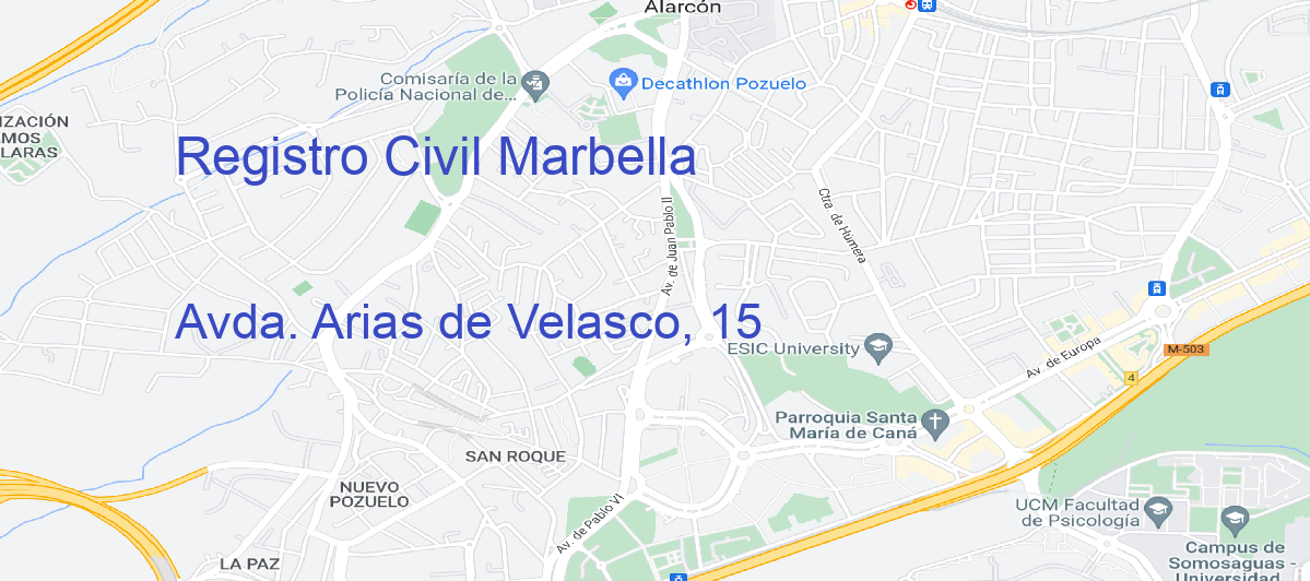 Oficina Calle Avda. Arias de Velasco, 15 en Marbella - Registro Civil