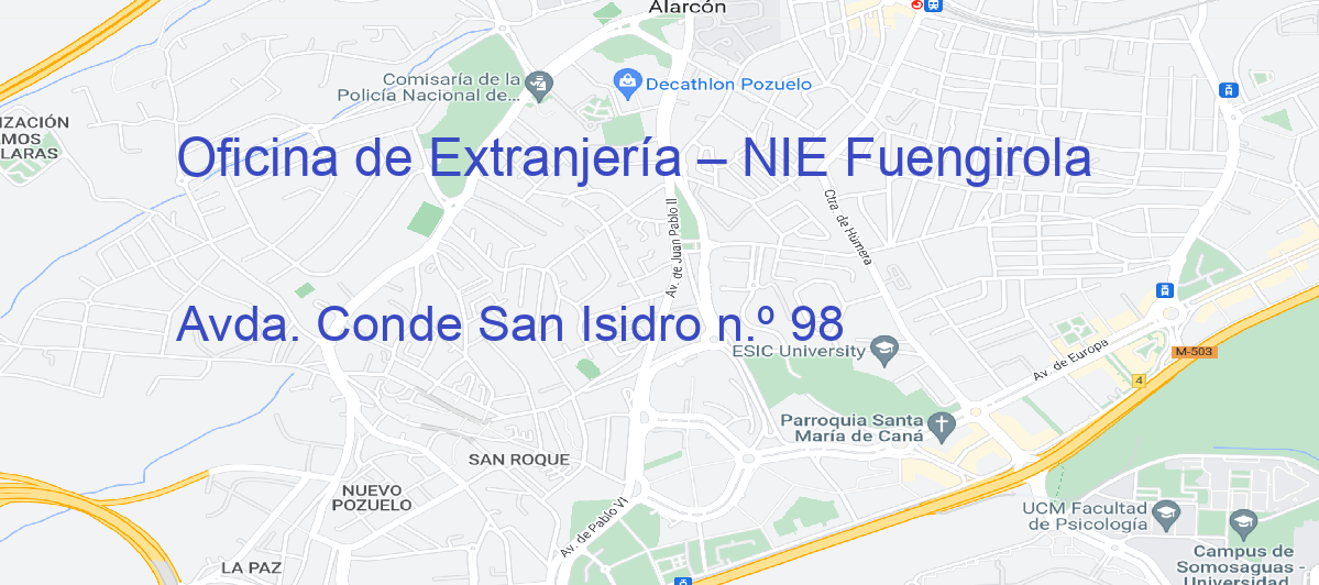 Oficina Calle Avda. Conde San Isidro n.º 98 en Fuengirola - Oficina de Extranjería – NIE