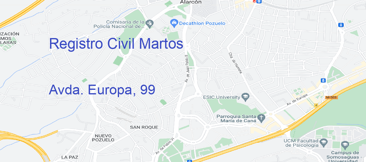 Oficina Calle Avda. Europa, 99 en Martos - Registro Civil