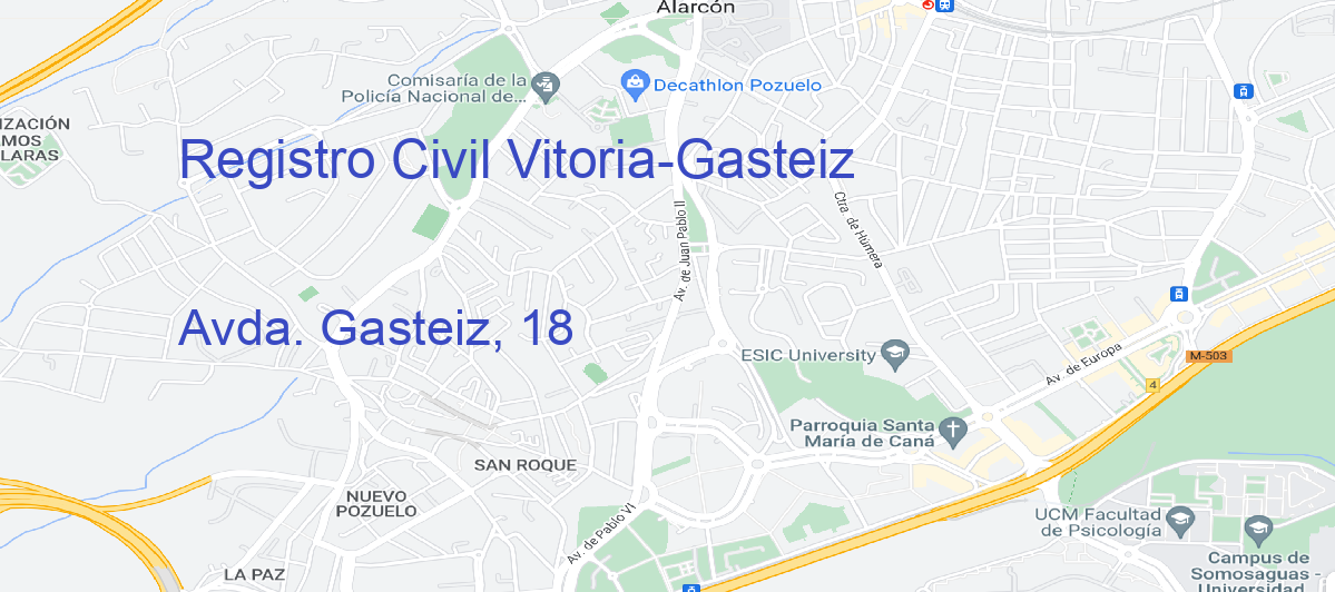 Oficina Calle Avda. Gasteiz, 18 en Vitoria-Gasteiz - Registro Civil