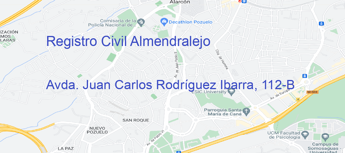 Oficina Calle Avda. Juan Carlos Rodríguez Ibarra, 112-B en Almendralejo - Registro Civil