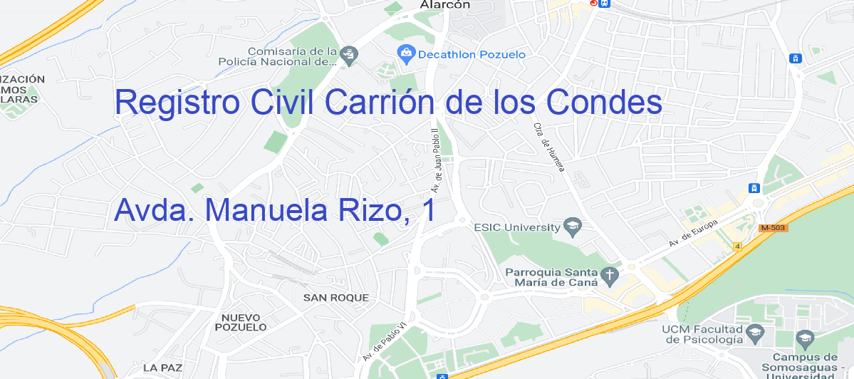 Oficina Calle Avda. Manuela Rizo, 1 en Carrión de los Condes - Registro Civil