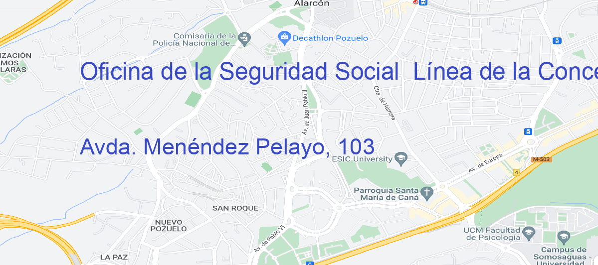 Oficina Calle Avda. Menéndez Pelayo, 103 en Línea de la Concepción, La - Oficina de la Seguridad Social 