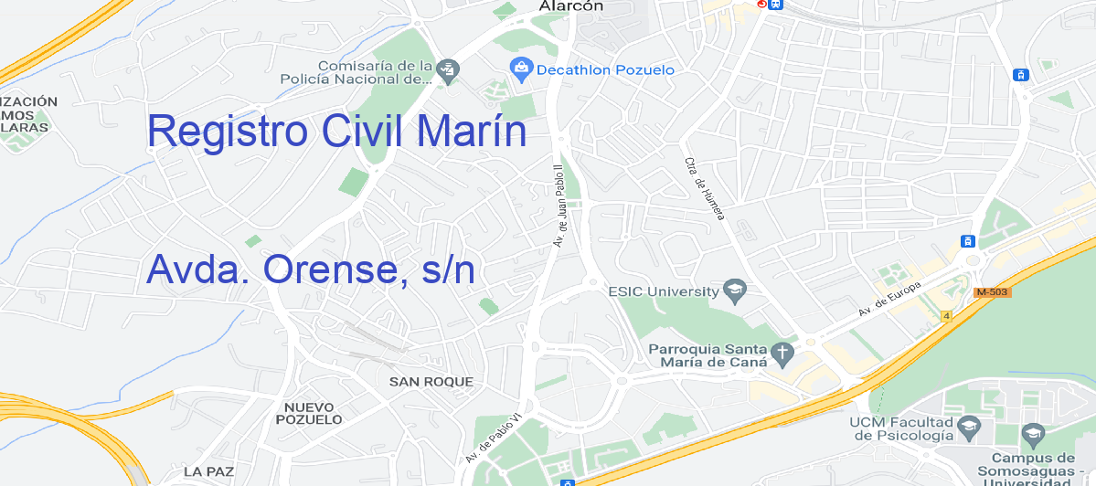 Oficina Calle Avda. Orense, s/n en Marín - Registro Civil