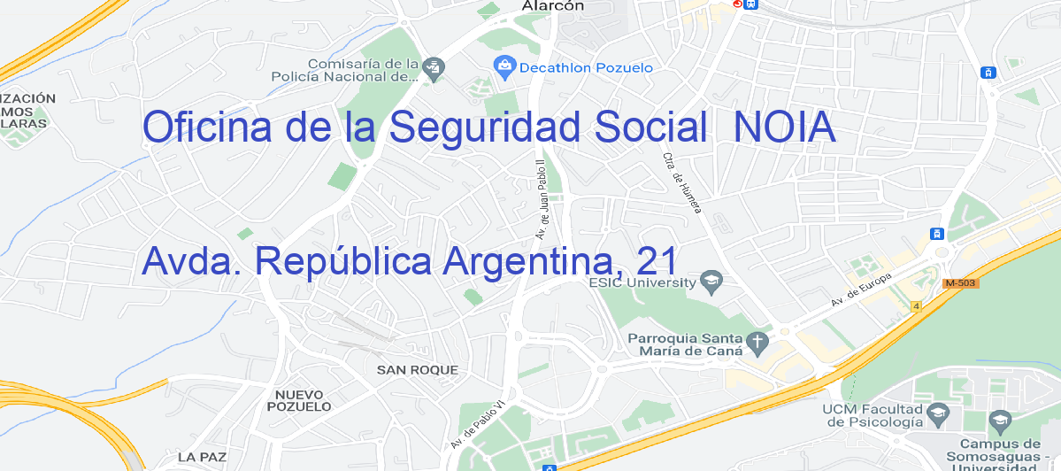 Oficina Calle Avda. República Argentina, 21 en Noia - Oficina de la Seguridad Social 