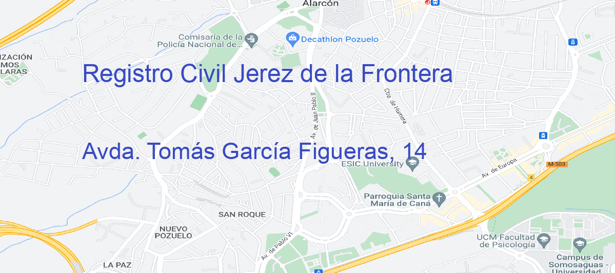 Oficina Calle Avda. Tomás García Figueras, 14 en Jerez de la Frontera - Registro Civil