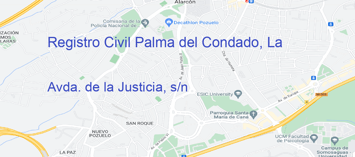 Oficina Calle Avda. de la Justicia, s/n en Palma del Condado, La - Registro Civil