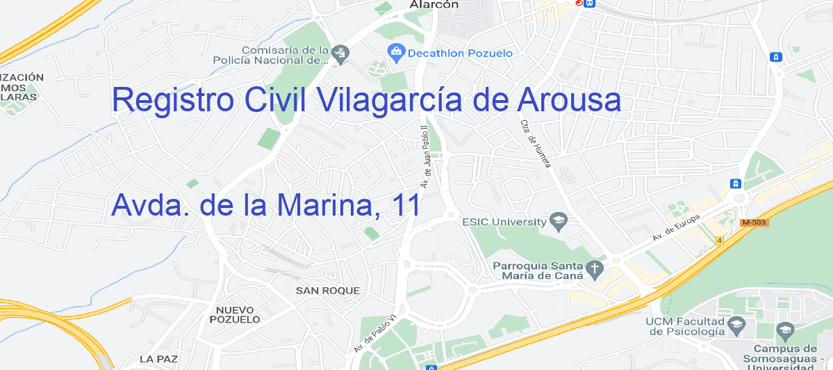 Oficina Calle Avda. de la Marina, 11 en Vilagarcía de Arousa - Registro Civil