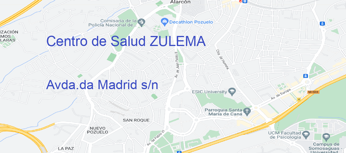 Oficina Calle Avda.da Madrid s/n en Zulema - Centro de Salud