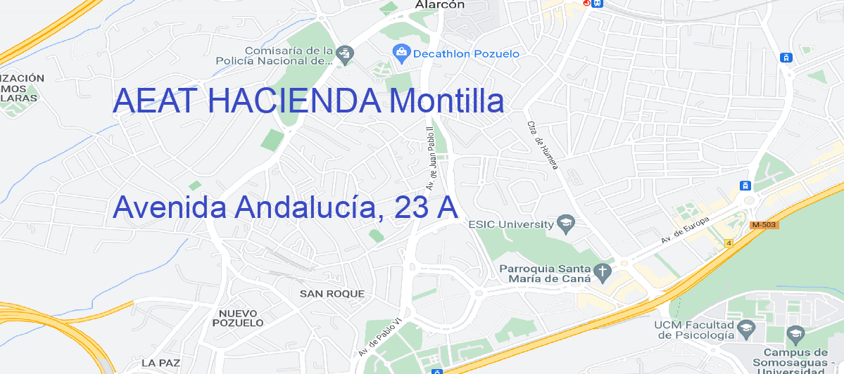 Oficina Calle Avenida Andalucía, 23 A en Montilla - AEAT HACIENDA