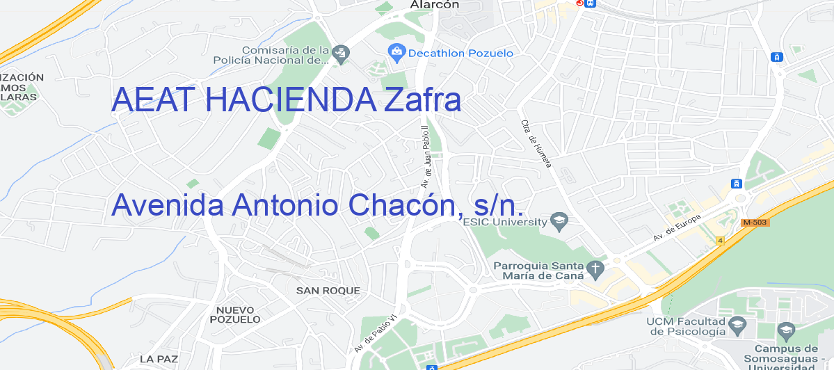 Oficina Calle Avenida Antonio Chacón, s/n. en Zafra - AEAT HACIENDA