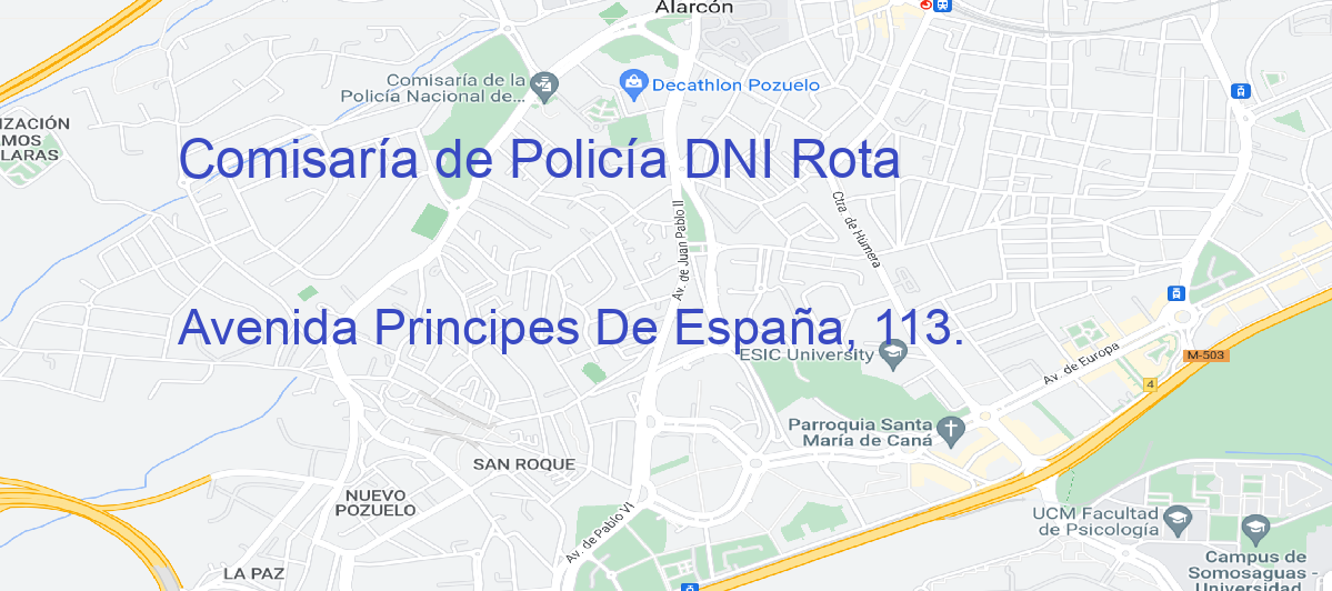 Oficina Calle Avenida Principes De España, 113.  en Rota - Comisaría de Policía DNI