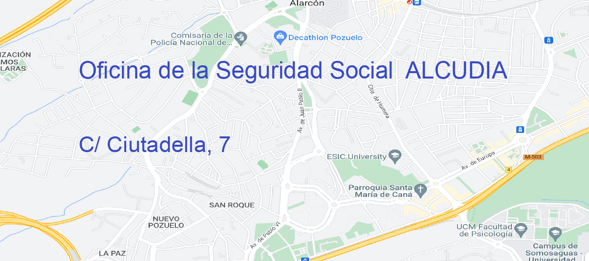 Oficina Calle C/ Ciutadella, 7 en Alcúdia - Oficina de la Seguridad Social 