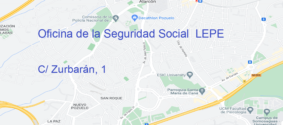 Oficina Calle C/ Zurbarán, 1 en Lepe - Oficina de la Seguridad Social 