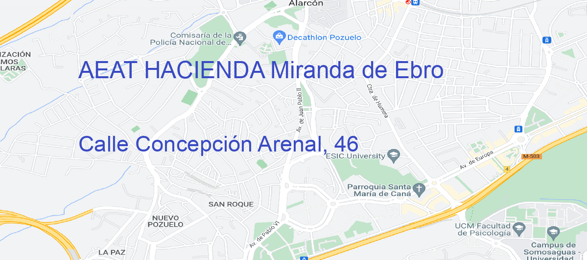 Oficina Calle  Concepción Arenal, 46 en Miranda de Ebro - AEAT HACIENDA