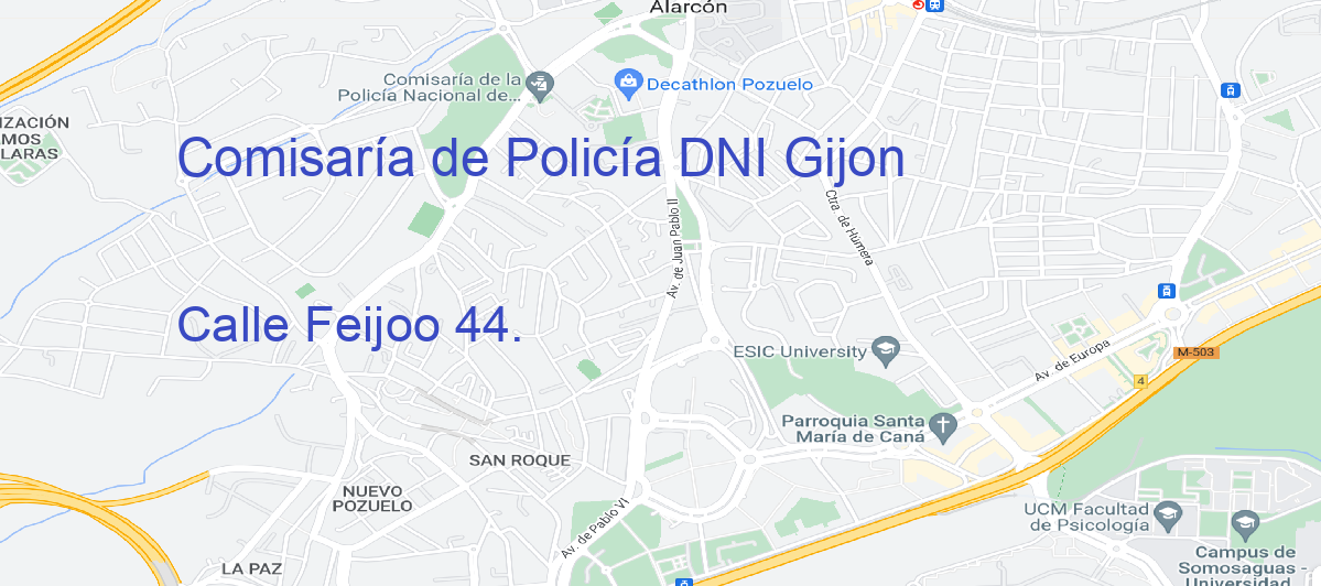 Oficina Calle  Feijoo 44.  en Gijón - Comisaría de Policía DNI