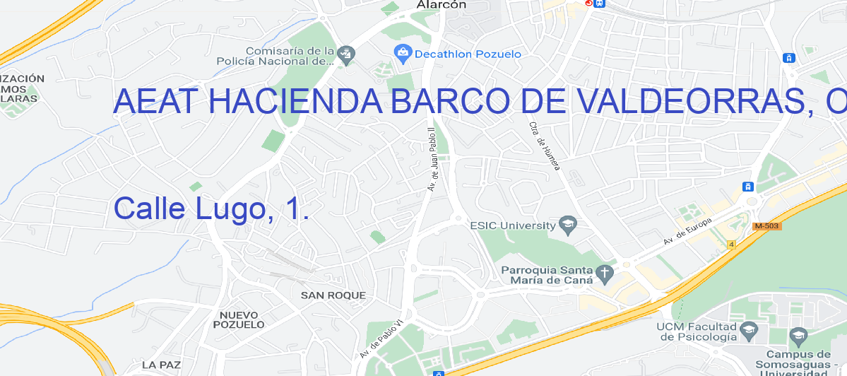 Oficina Calle  Lugo, 1. en Barco de Valdeorras, O - AEAT HACIENDA