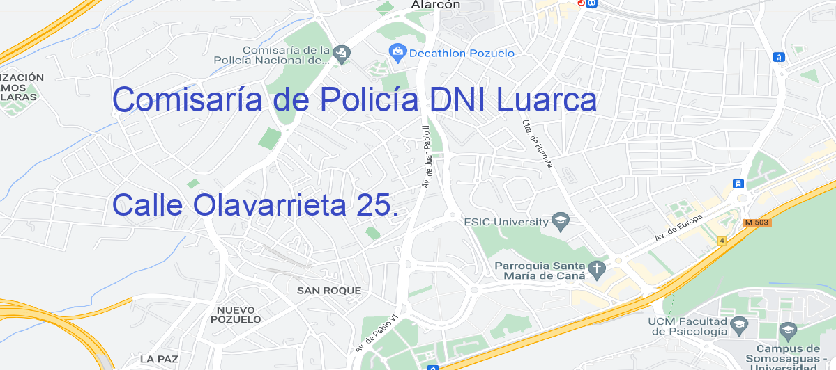 Oficina Calle  Olavarrieta 25. en Luarca - Comisaría de Policía DNI