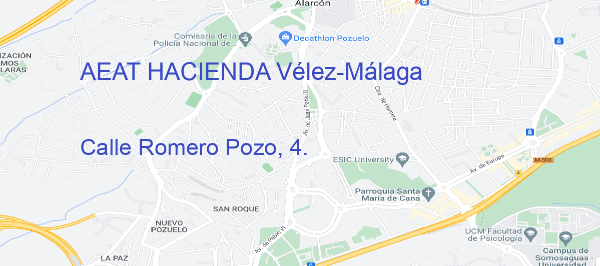 Oficina Calle  Romero Pozo, 4. en Vélez-Málaga - AEAT HACIENDA