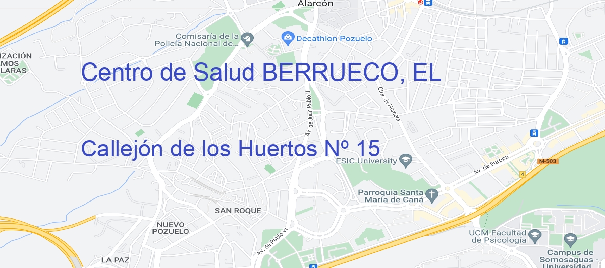 Oficina Calle jón de los Huertos Nº 15 en Berrueco, El - Centro de Salud