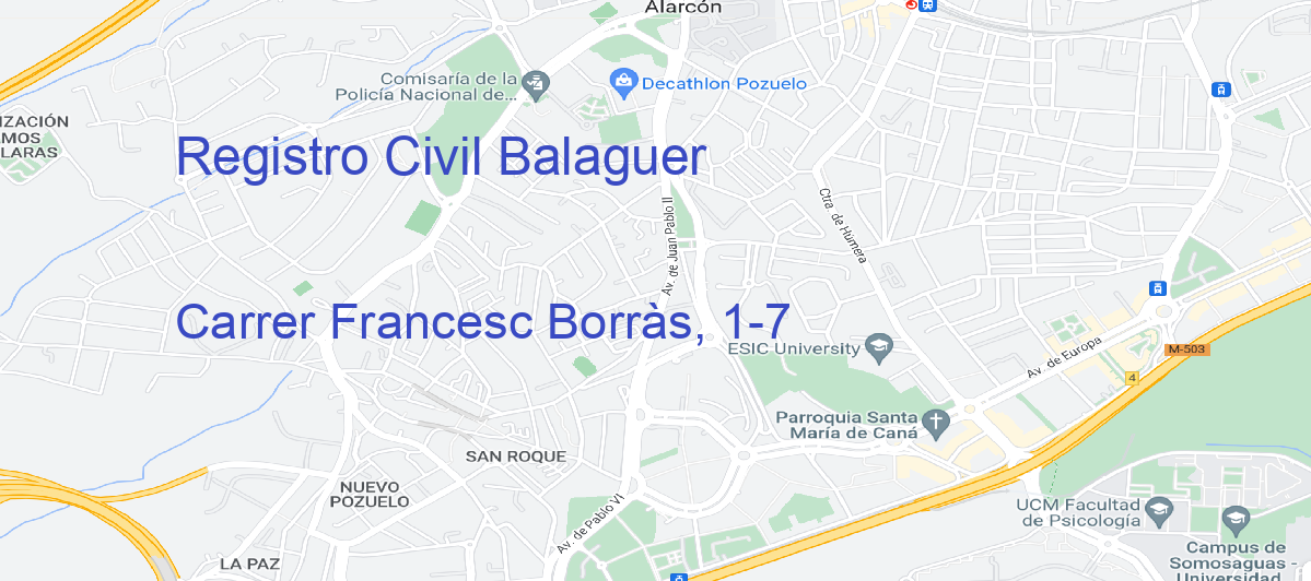 Oficina Calle Carrer Francesc Borràs, 1-7 en Balaguer - Registro Civil