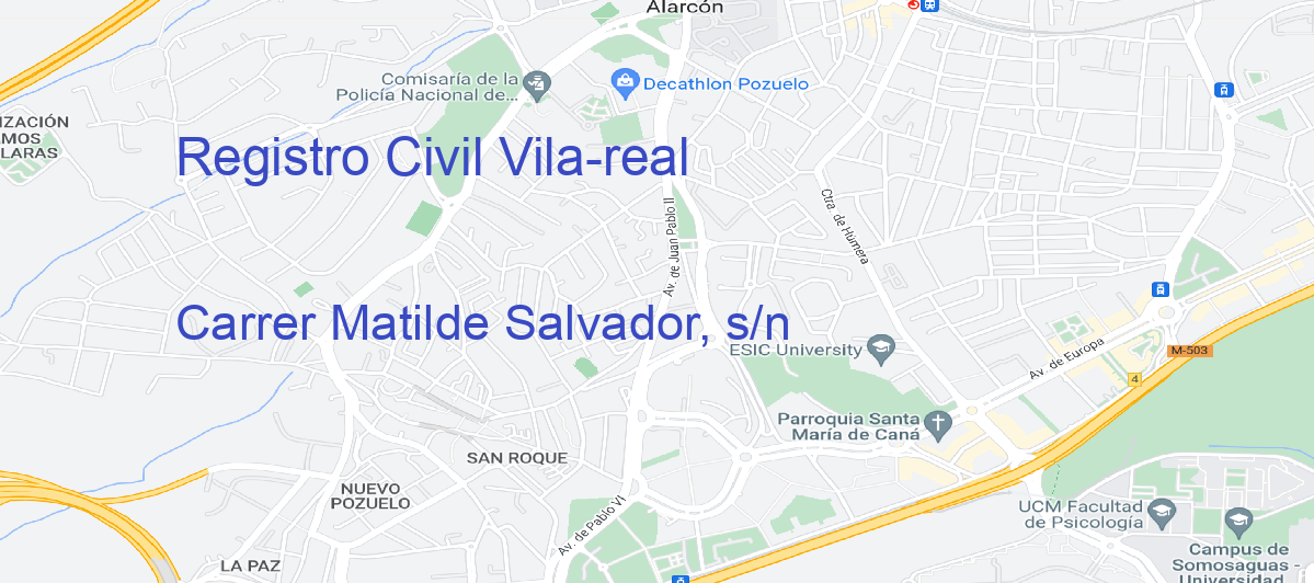 Oficina Calle Carrer Matilde Salvador, s/n en Vila-real - Registro Civil