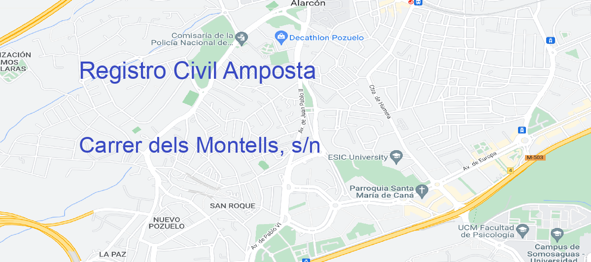 Oficina Calle Carrer dels Montells, s/n en Amposta - Registro Civil