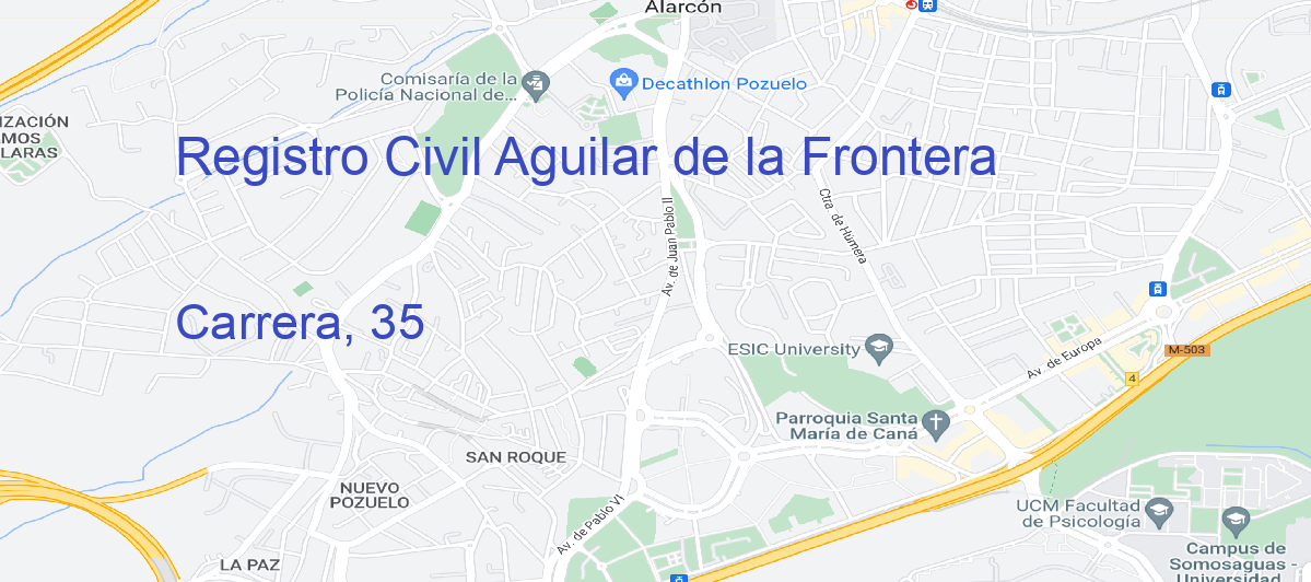 Oficina Calle Carrera, 35 en Aguilar de la Frontera - Registro Civil