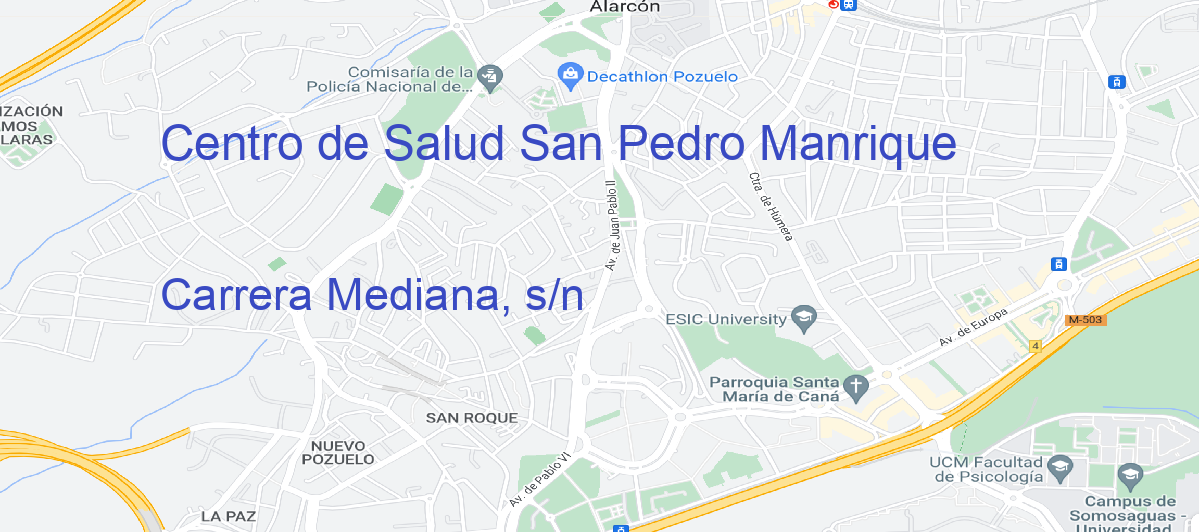 Oficina Calle Carrera Mediana, s/n en San Pedro Manrique - Centro de Salud