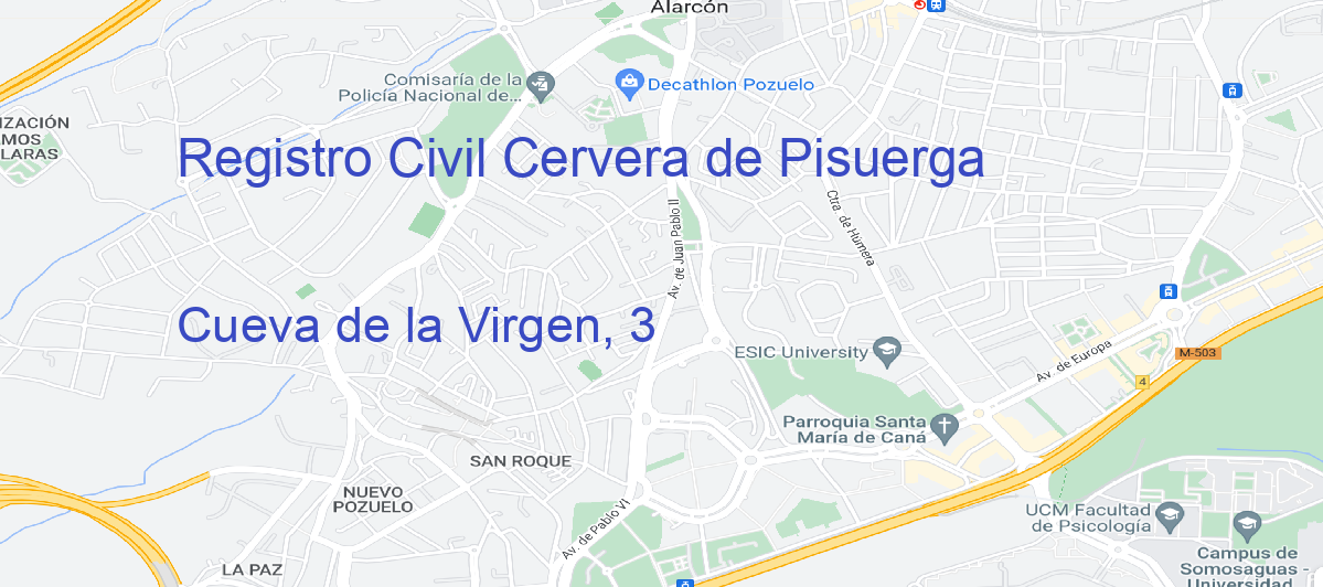 Oficina Calle Cueva de la Virgen, 3 en Cervera de Pisuerga - Registro Civil