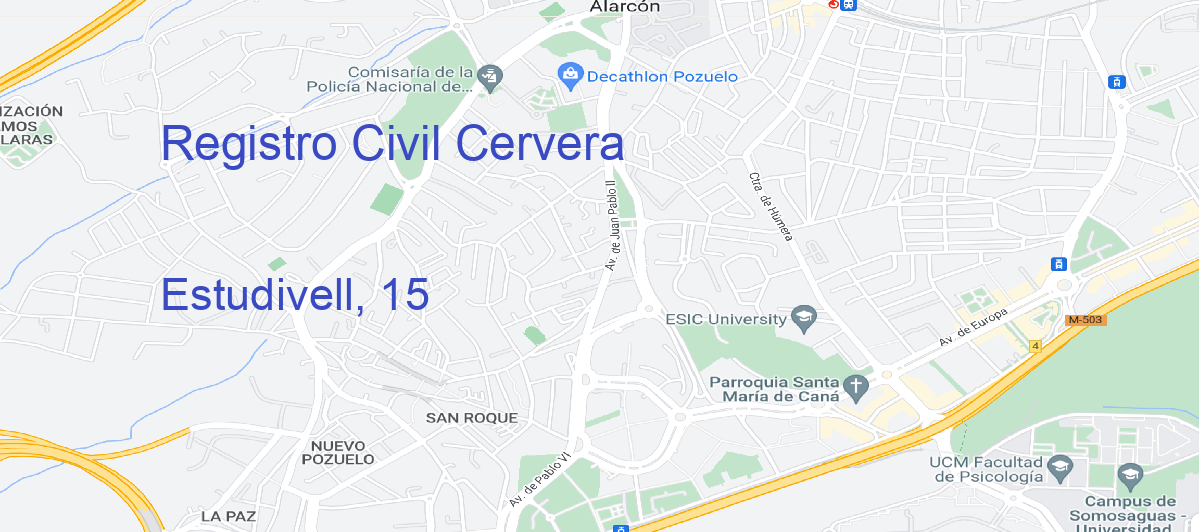 Oficina Calle Estudivell, 15 en Cervera - Registro Civil