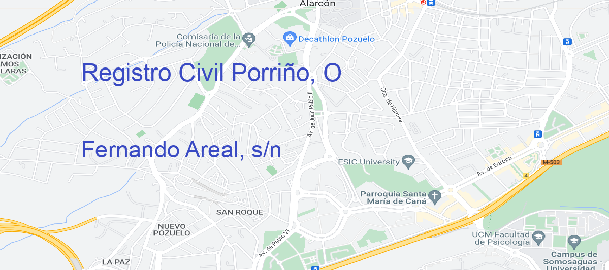 Oficina Calle Fernando Areal, s/n en Porriño, O - Registro Civil