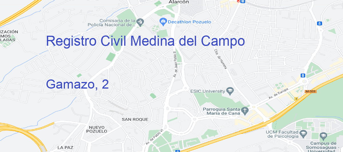 Oficina Calle Gamazo, 2 en Medina del Campo - Registro Civil