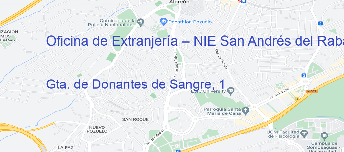 Oficina Calle Gta. de Donantes de Sangre, 1 en San Andrés del Rabanedo - Oficina de Extranjería – NIE