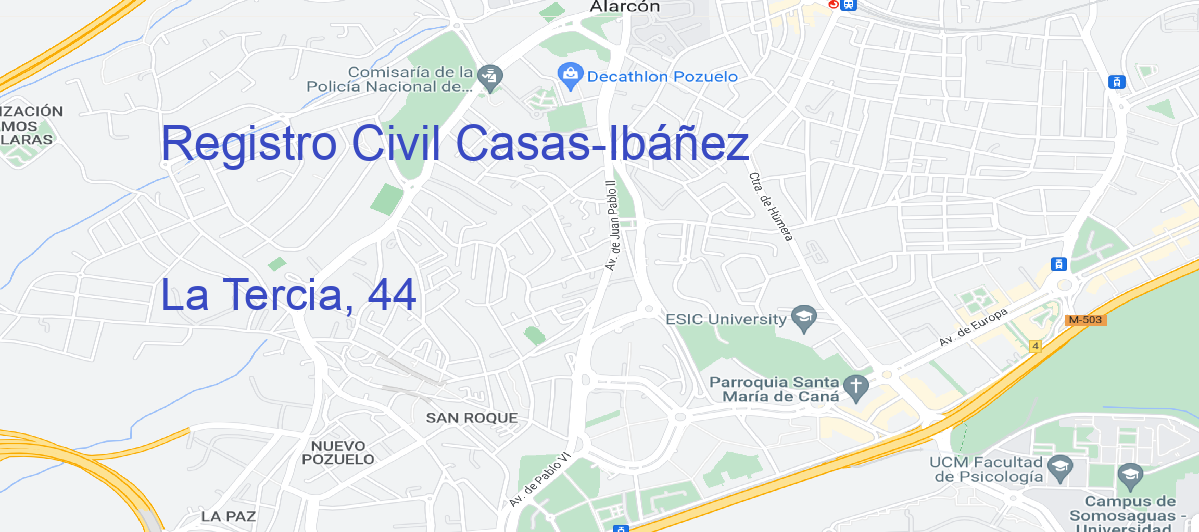 Oficina Calle La Tercia, 44 en Casas-Ibáñez - Registro Civil