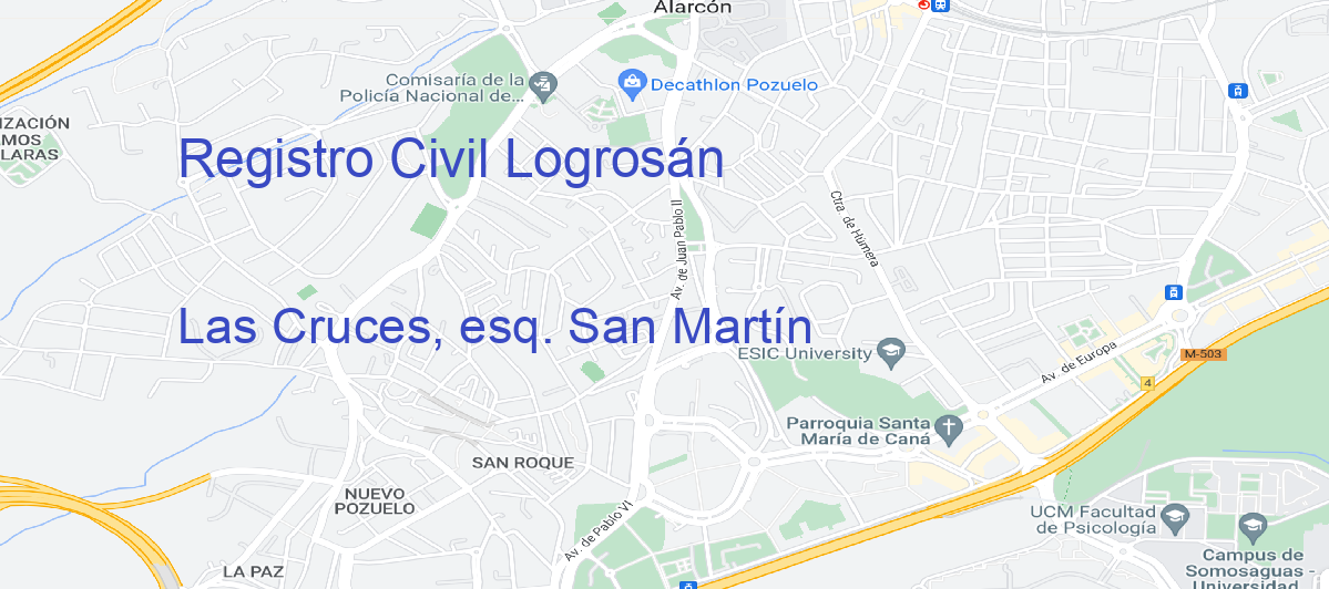 Oficina Calle Las Cruces, esq. San Martín en Logrosán - Registro Civil