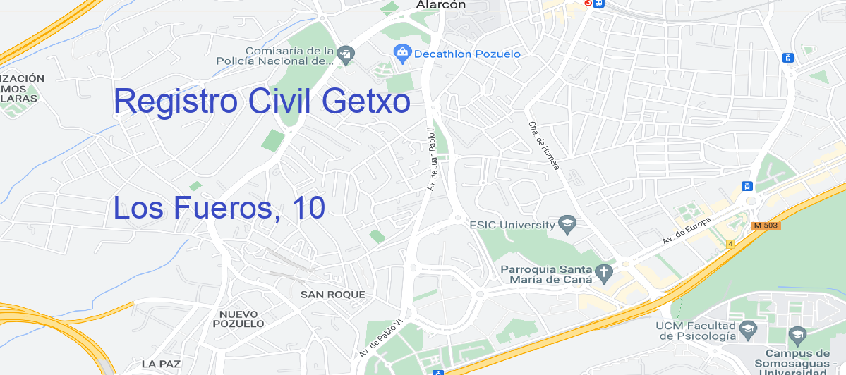 Oficina Calle Los Fueros, 10 en Getxo - Registro Civil