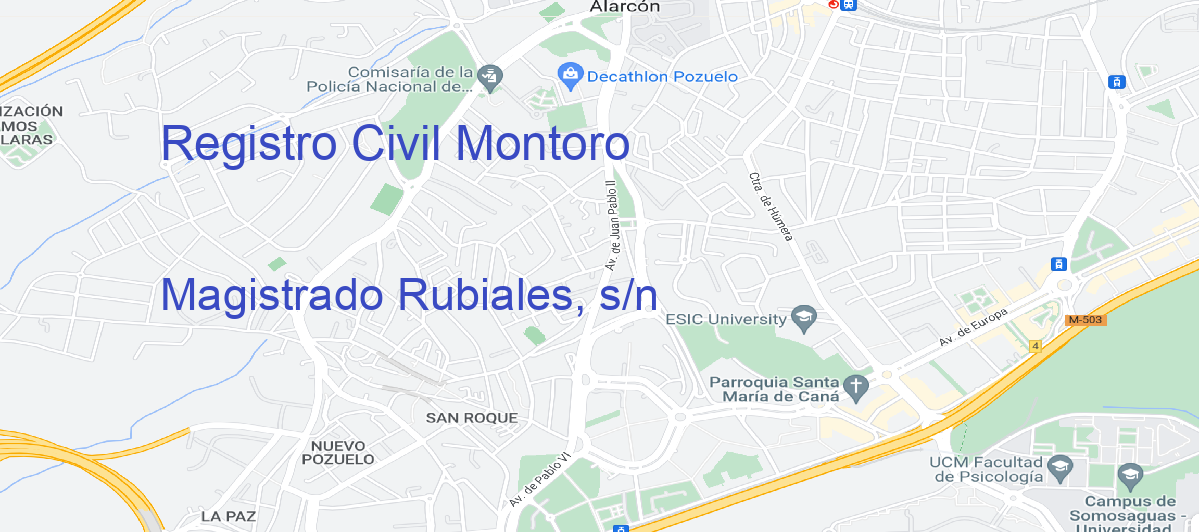 Oficina Calle Magistrado Rubiales, s/n en Montoro - Registro Civil