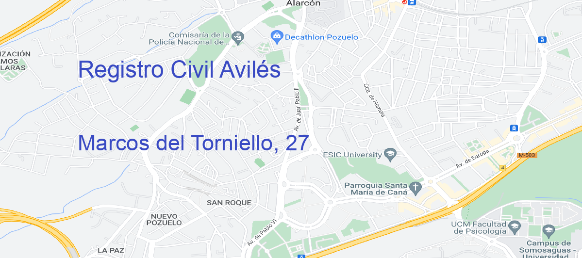 Oficina Calle Marcos del Torniello, 27 en Avilés - Registro Civil