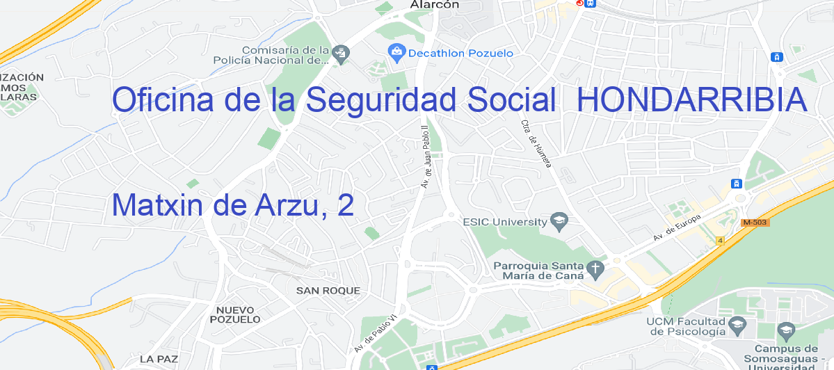 Oficina Calle Matxin de Arzu, 2 en Hondarribia - Oficina de la Seguridad Social 