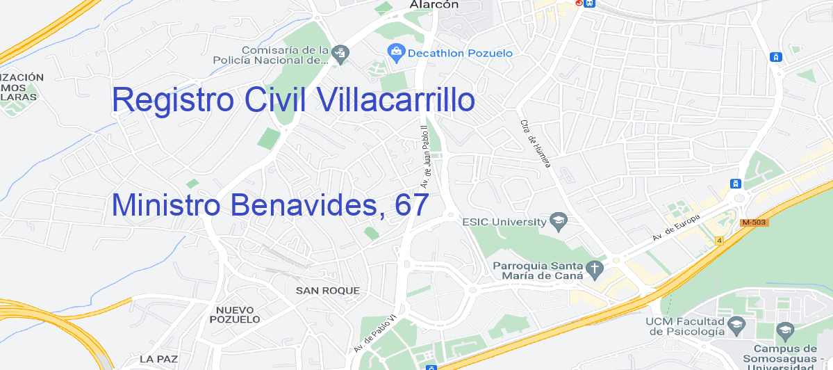 Oficina Calle Ministro Benavides, 67 en Villacarrillo - Registro Civil