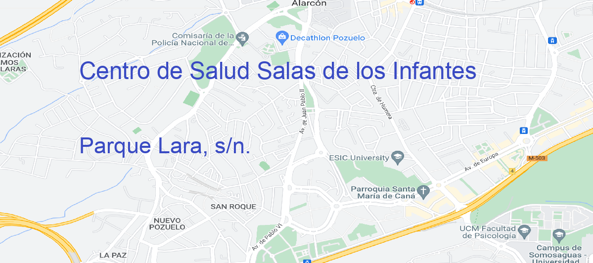 Oficina Calle Parque Lara, s/n. en Salas de los Infantes - Centro de Salud