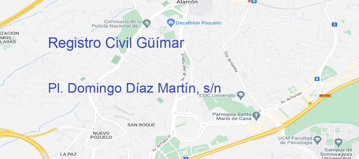 Oficina Calle Pl. Domingo Díaz Martín, s/n en Güímar - Registro Civil