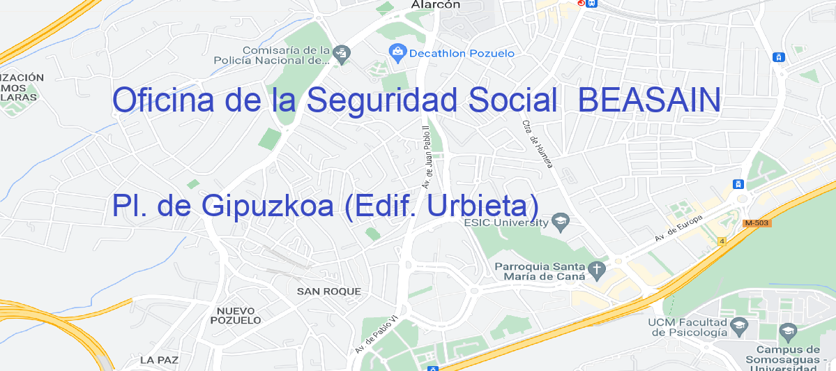 Oficina Calle Pl. de Gipuzkoa (Edif. Urbieta) en Beasain - Oficina de la Seguridad Social 